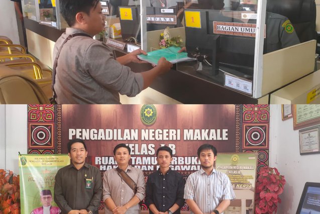 Posbakum Pranaja Sulsel Serahkan Dokumen Terkait Keabsahan Sebagai Posbakum di Pengadilan Negeri Makale